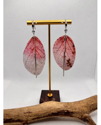 EDICIÓN LIMITADA pendientes artesanos de hoja natural esqueletizada