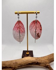 EDICIÓN LIMITADA pendientes artesanos de hoja natural esqueletizada