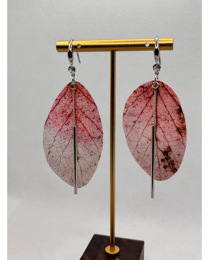 EDICIÓN LIMITADA pendientes artesanos de hoja natural esqueletizada