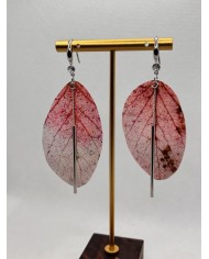 EDICIÓN LIMITADA pendientes artesanos de hoja natural esqueletizada