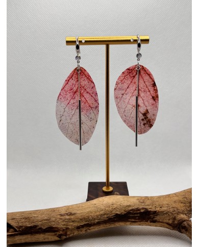 EDICIÓN LIMITADA pendientes artesanos de hoja natural esqueletizada