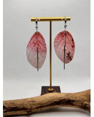 EDICIÓN LIMITADA pendientes artesanos de hoja natural esqueletizada