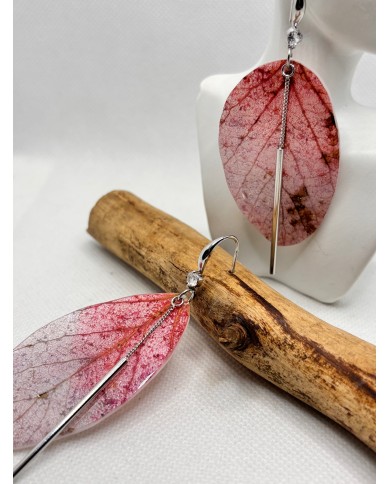 EDICIÓN LIMITADA pendientes artesanos de hoja natural esqueletizada