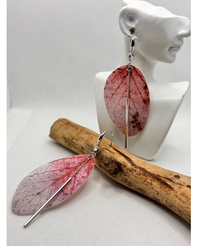 EDICIÓN LIMITADA pendientes artesanos de hoja natural esqueletizada