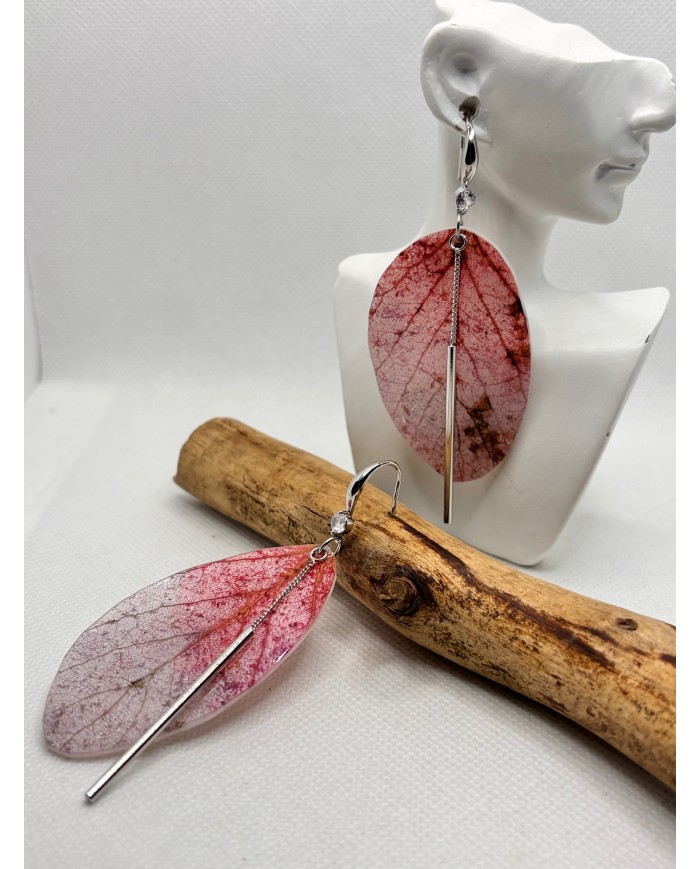 EDICIÓN LIMITADA pendientes artesanos de hoja natural esqueletizada