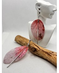 EDICIÓN LIMITADA pendientes artesanos de hoja natural esqueletizada
