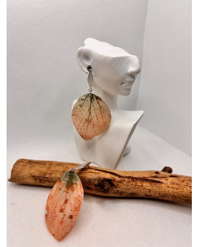 EDICIÓN LIMITADA pendientes artesanos de hoja natural esqueletizada