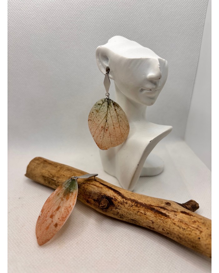 EDICIÓN LIMITADA pendientes artesanos de hoja natural esqueletizada