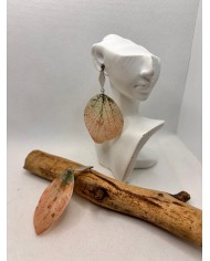 EDICIÓN LIMITADA pendientes artesanos de hoja natural esqueletizada