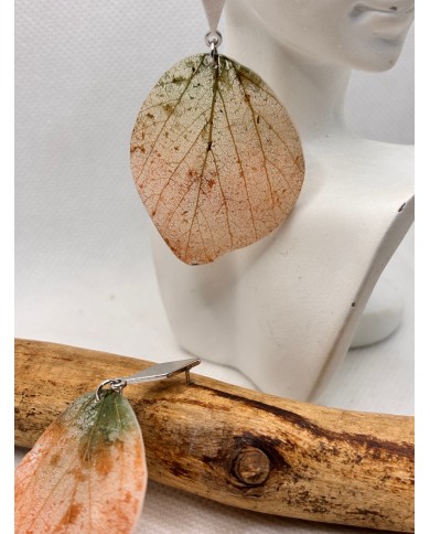 EDICIÓN LIMITADA pendientes artesanos de hoja natural esqueletizada