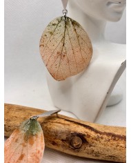 EDICIÓN LIMITADA pendientes artesanos de hoja natural esqueletizada