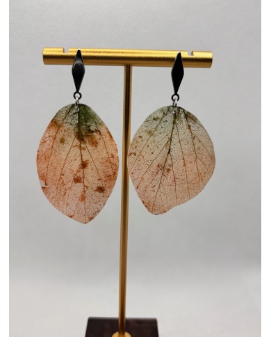 EDICIÓN LIMITADA pendientes artesanos de hoja natural esqueletizada
