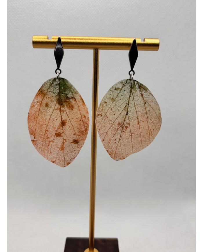 EDICIÓN LIMITADA pendientes artesanos de hoja natural esqueletizada