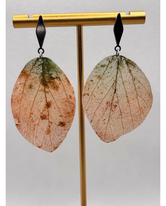 EDICIÓN LIMITADA pendientes artesanos de hoja natural esqueletizada