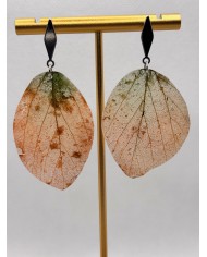EDICIÓN LIMITADA pendientes artesanos de hoja natural esqueletizada