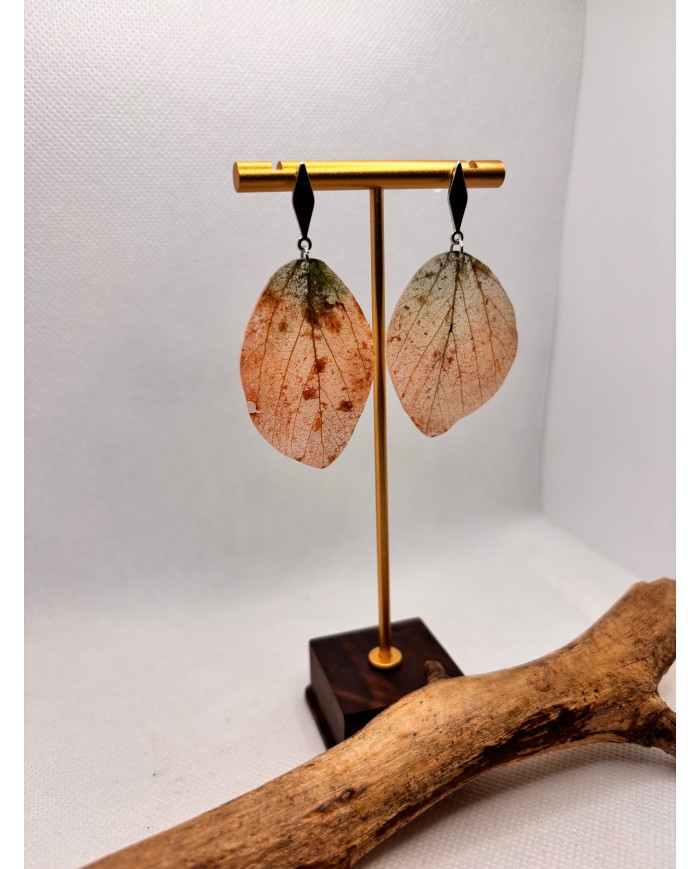 EDICIÓN LIMITADA pendientes artesanos de hoja natural esqueletizada