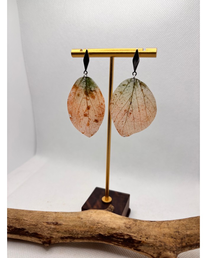 EDICIÓN LIMITADA pendientes artesanos de hoja natural esqueletizada