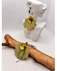 EDICIÓN LIMITADA pendientes artesanos de hoja natural