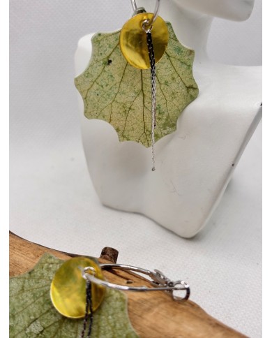 EDICIÓN LIMITADA pendientes artesanos de hoja natural
