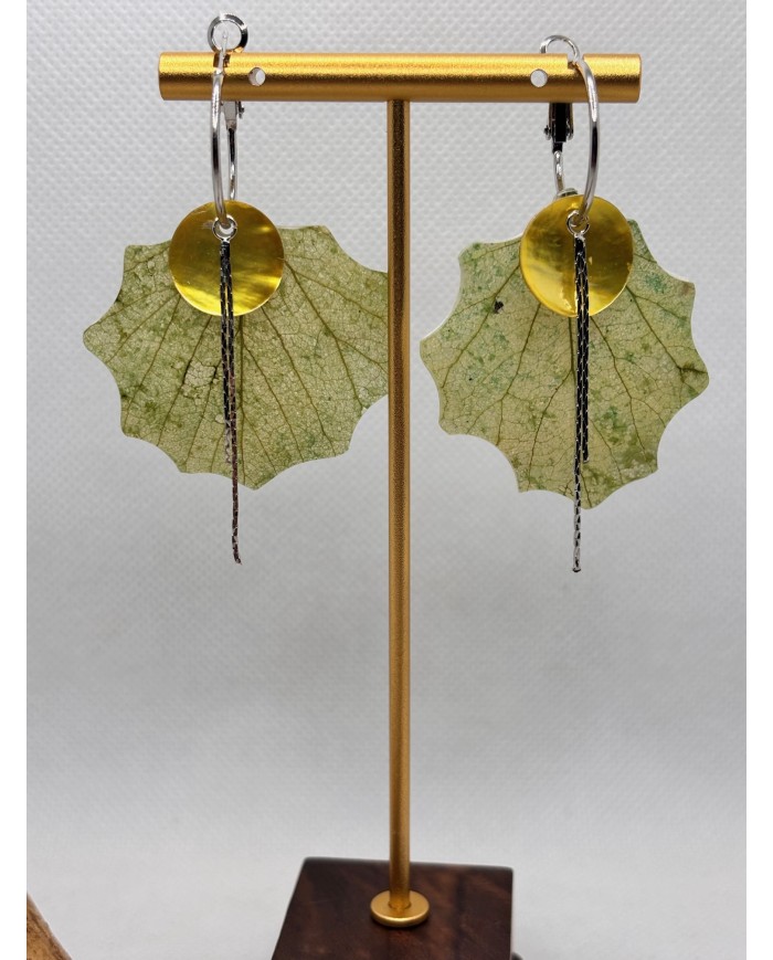 EDICIÓN LIMITADA pendientes artesanos de hoja natural