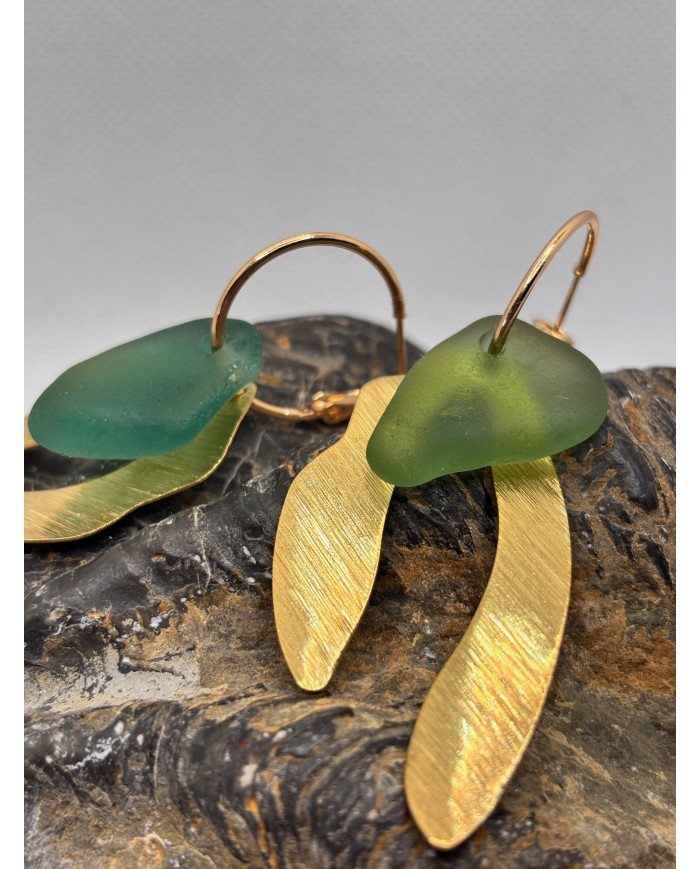 EDICIÓN LIMITADA pendientes artesanos de cristal marino