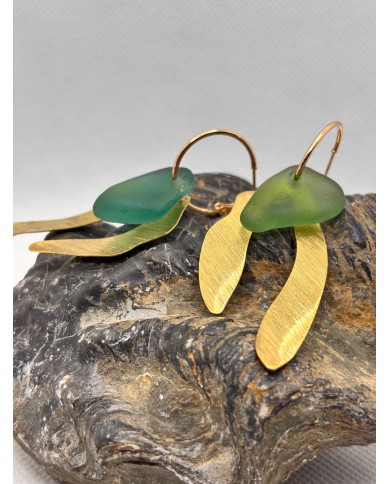 EDICIÓN LIMITADA pendientes artesanos de cristal marino