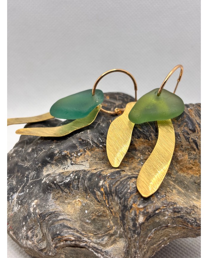 EDICIÓN LIMITADA pendientes artesanos de cristal marino