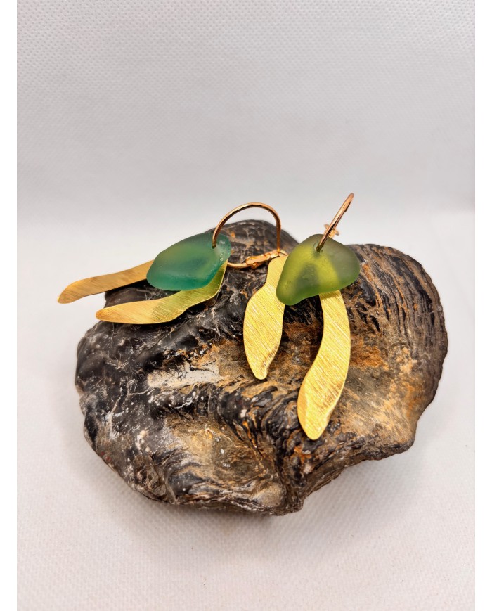 EDICIÓN LIMITADA pendientes artesanos de cristal marino