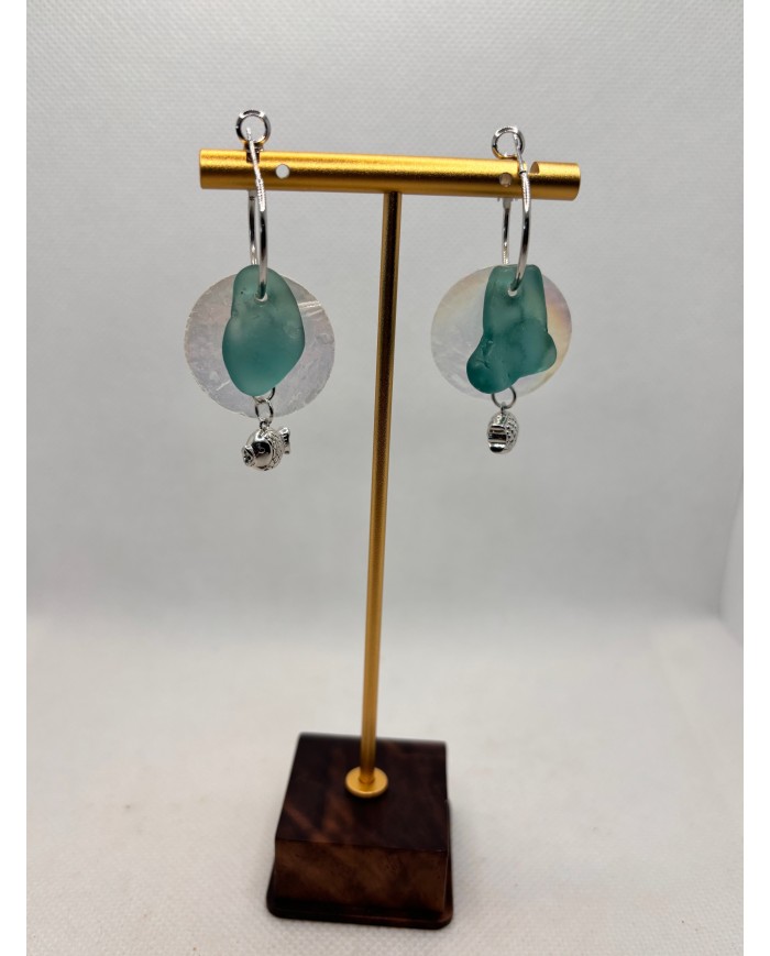 EDICIÓN LIMITADA pendientes artesanos de cristal marino