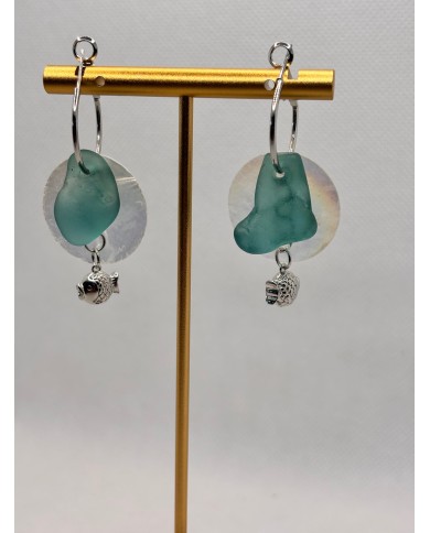 EDICIÓN LIMITADA pendientes artesanos de cristal marino