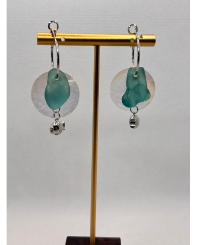 EDICIÓN LIMITADA pendientes artesanos de cristal marino