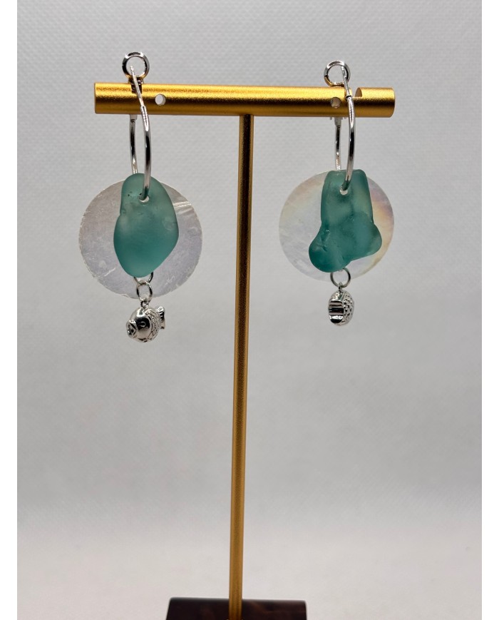 EDICIÓN LIMITADA pendientes artesanos de cristal marino