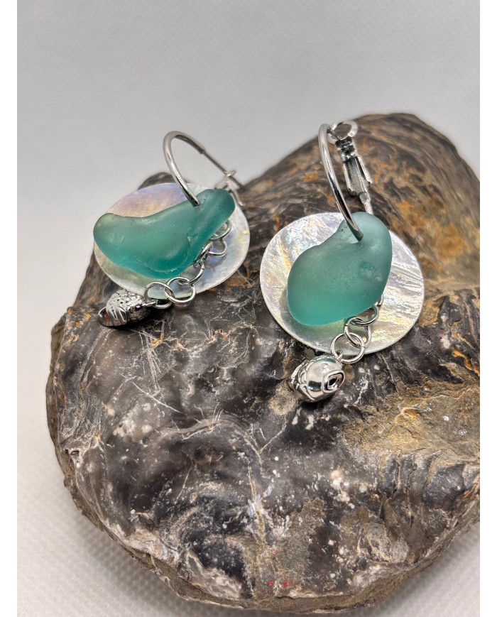 EDICIÓN LIMITADA pendientes artesanos de cristal marino