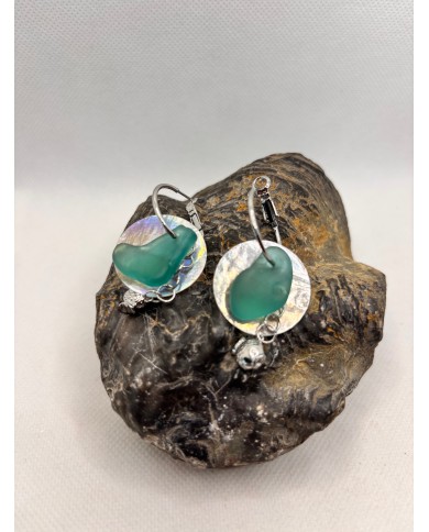 EDICIÓN LIMITADA pendientes artesanos de cristal marino