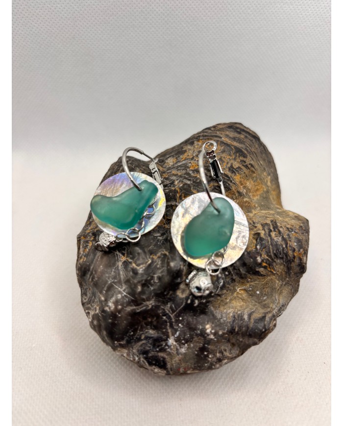 EDICIÓN LIMITADA pendientes artesanos de cristal marino