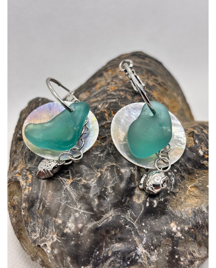 EDICIÓN LIMITADA pendientes artesanos de cristal marino