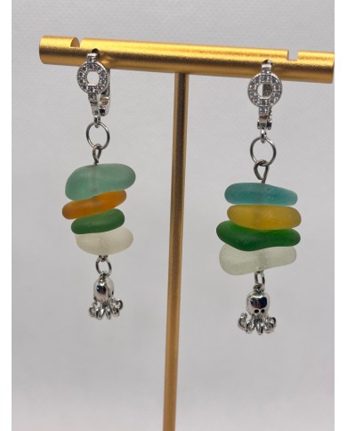 EDICIÓN LIMITADA pendientes artesanos de cristal marino