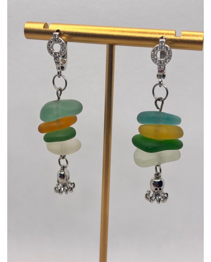 EDICIÓN LIMITADA pendientes artesanos de cristal marino