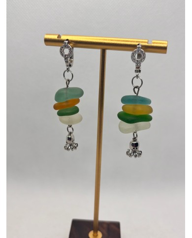 EDICIÓN LIMITADA pendientes artesanos de cristal marino