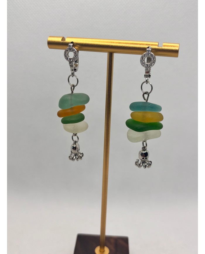 EDICIÓN LIMITADA pendientes artesanos de cristal marino