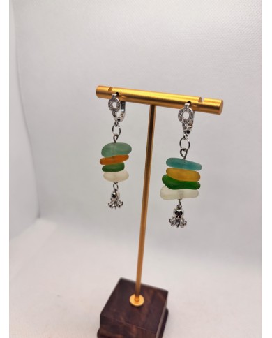 EDICIÓN LIMITADA pendientes artesanos de cristal marino