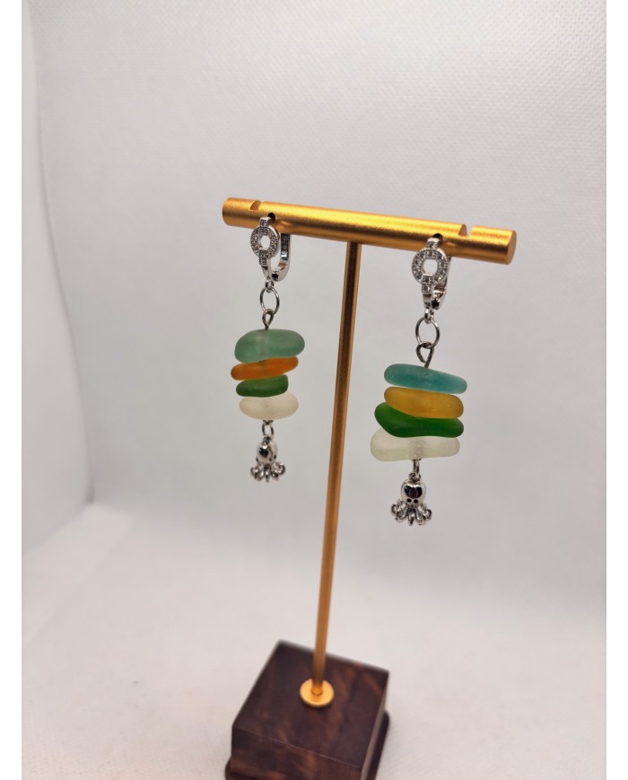 EDICIÓN LIMITADA pendientes artesanos de cristal marino