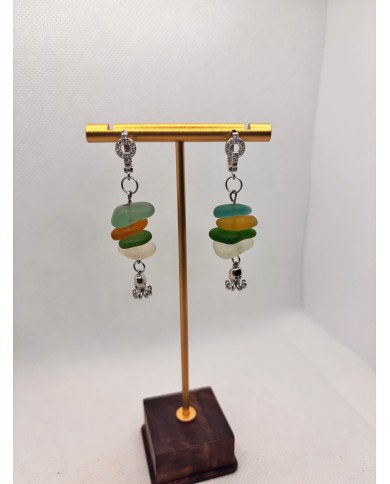 EDICIÓN LIMITADA pendientes artesanos de cristal marino