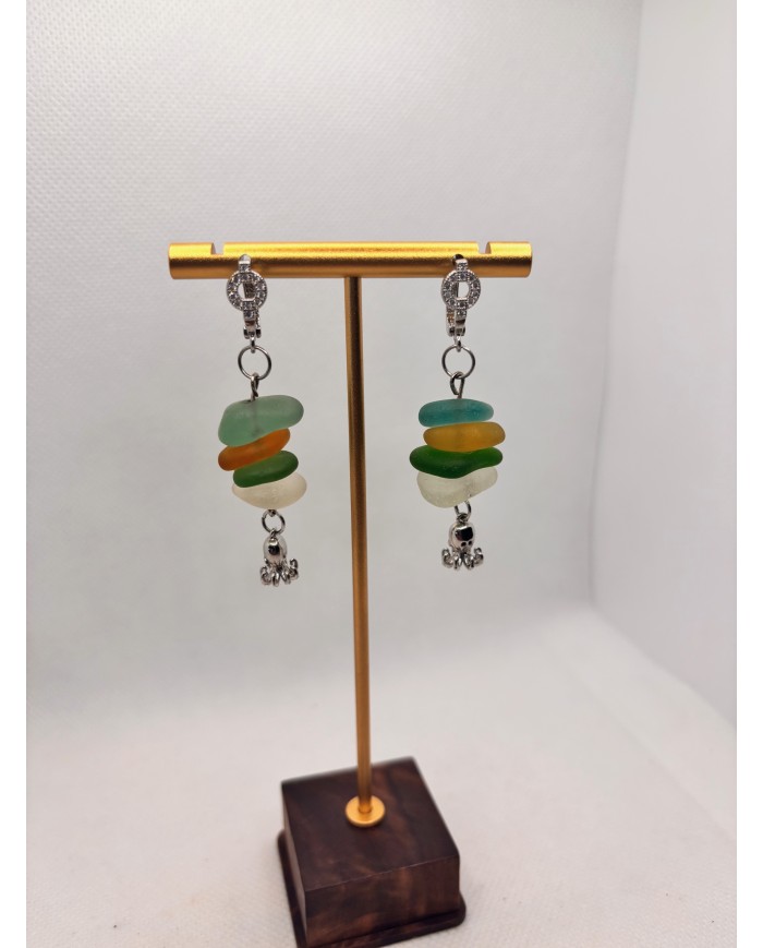 EDICIÓN LIMITADA pendientes artesanos de cristal marino