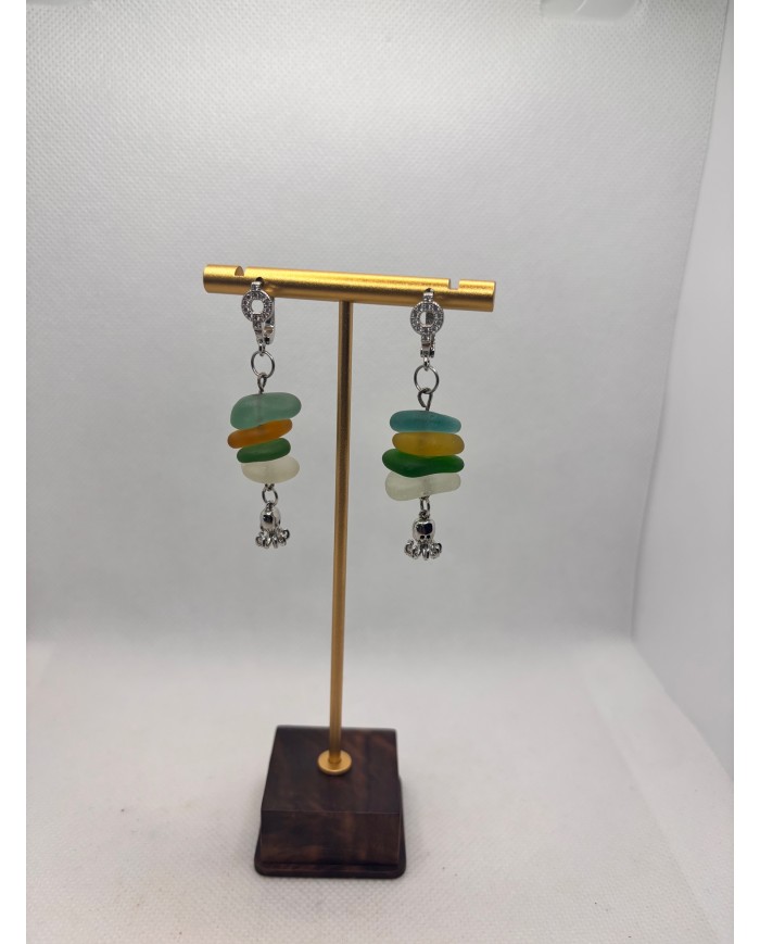 EDICIÓN LIMITADA pendientes artesanos de cristal marino