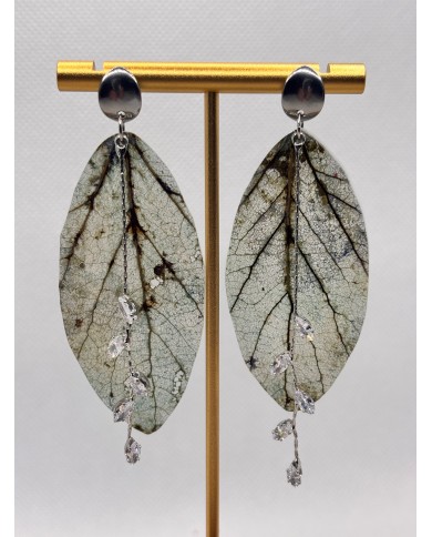 EDICIÓN LIMITADA pendientes artesanos de hoja natural esqueletizada