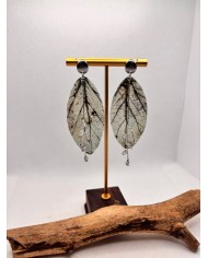 EDICIÓN LIMITADA pendientes artesanos de hoja natural esqueletizada