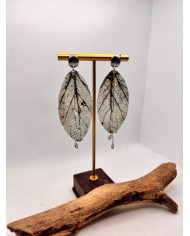 EDICIÓN LIMITADA pendientes artesanos de hoja natural esqueletizada