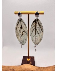 EDICIÓN LIMITADA pendientes artesanos de hoja natural esqueletizada