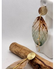 EDICIÓN LIMITADA pendientes artesanos de hoja natural esqueletizada